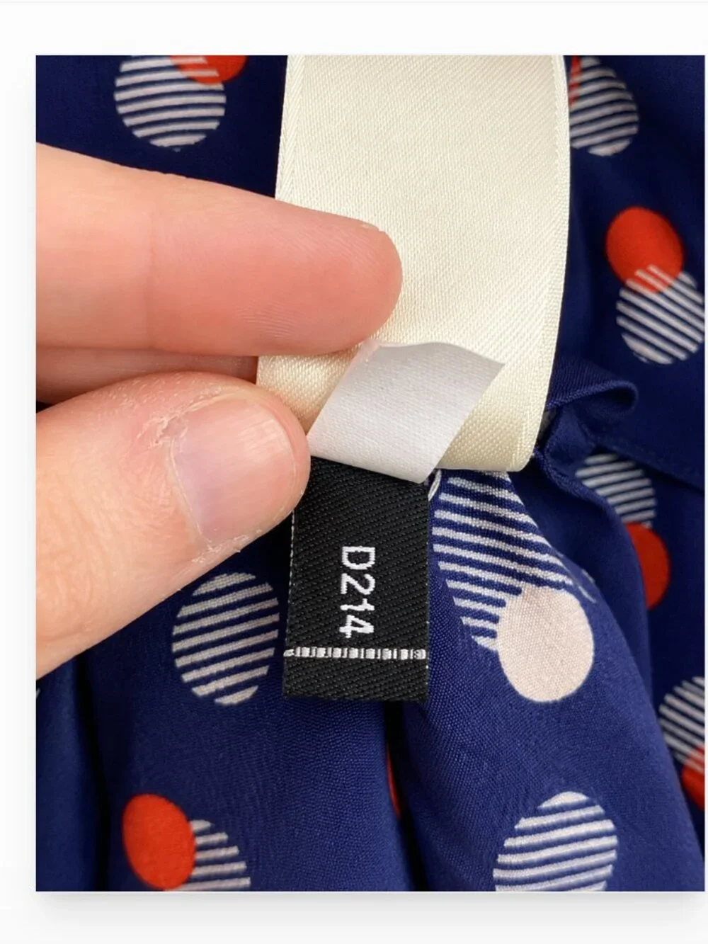 Kate Spade Blue Red White Geo Pattern Silk Knit Peplum Dress 2 Mod